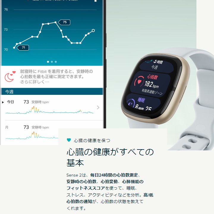 fitbit sense2 フィットビット センス2 シャドーグレー / ルナホワイト